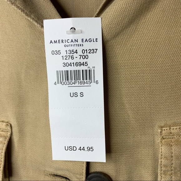 AMERICAN EAGLE LYOCELL SHIRT JACKET TAN SMALL NWT - Picture 4 of 8